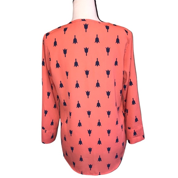 Pomelo Stitch Fix Blouse Top Tulip Print Blouse V Neck Size XS - Picture 3 of 6